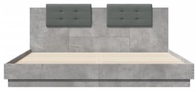 vidaXL Πλαίσιο Κρεβατιού με Κεφαλάρι και LED 160 x 200 εκ.