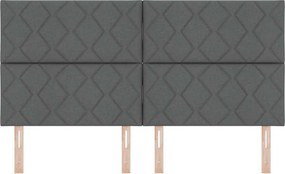 vidaXL LED κεφαλάρι Γκρι 180 cm ύφασμα