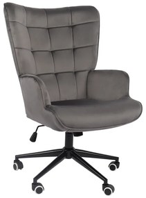 Καρέκλα γραφείου διευθυντή Lobima pakoworld περιστρεφόμενη ανθρακί βελούδο 68x71x105-112εκ