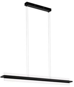 Φωτιστικό Οροφής Ράγα Led Spadafora 98495 Black-Clear Eglo Metal, Plastic