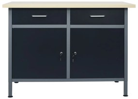 vidaXL Πάγκος Εργασίας Μαύρος 120 x 60 x 85 εκ. Ατσάλινος