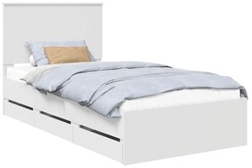 vidaXL Σκελετός Κρεβατιού Λευκό 100 x 200 cm Μηχανήματος Ξύλο