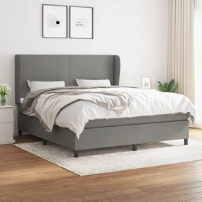 ΚΡΕΒΑΤΙ BOXSPRING ΜΕ ΣΤΡΩΜΑ ΣΚΟΥΡΟ ΓΚΡΙ 160X200 ΕΚ ΥΦΑΣΜΑΤΙΝΟ 3127814