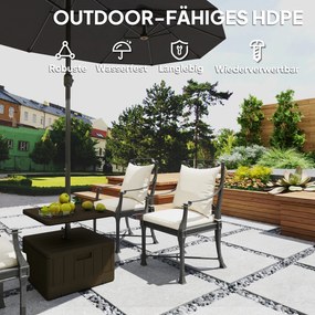 Βάση ομπρέλας βεράντας, Ομπρέλα κήπου με επιτραπέζια βάση, βάση ομπρέλας βεράντας, πλαστικό, μαύρο