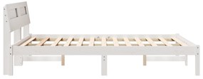 vidaXL Σκελετός Κρεβατιού Λευκό 140 x 190 cm Συμπαγές ξύλο πεύκου