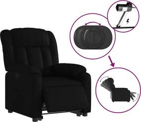 vidaXL Πολυθρόνα Ηλεκτρική Ανακλινόμενη με Ανύψωση Μαύρη Συνθ. Δέρμα