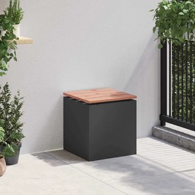 vidaXL Παγκάκι κήπου Μαύρο 40 x 40 x 43 cm Ατσάλι