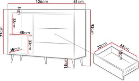 Μπουφές Ademo 1D 3S - 126.00Χ41.00Χ92.00cm