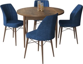 Dining Table &amp; Chairs Set (5 Pieces) Rox - Baroque, Navy Blue Baroque
Navy Blue