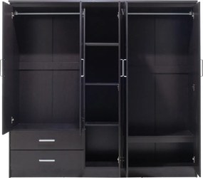 Ντουλάπα ρούχων πεντάφυλλη OLYMPUS pakoworld χρώμα wenge 198x57x183εκ