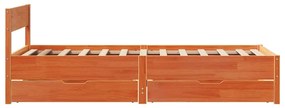 vidaXL Σκελετός Κρεβ. Χωρίς Στρώμα Καφέ Κεριού 90x200 εκ Μασίφ Πεύκο