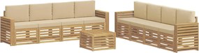 vidaXL Σετ Καναπέ 9 pcs Λευκό και Μπεζ 59 x 59 x 37 εκ Πολυεστέρας