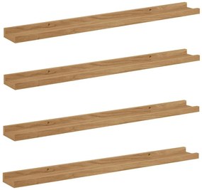 vidaXL Ράφι Τοίχου 4 τμχ. Καφέ 80 x 9 x 3 cm Επεξεργασμένο Ξύλο