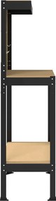 vidaXL Εργαστηριακός πάγκος με ράφι Μαύρο 81 x 41 x 145 εκ.