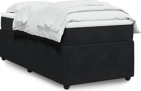 vidaXL Κρεβάτι Boxspring με Στρώμα Μαύρο 100x200 εκ. Βελούδινο