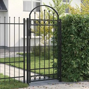 vidaXL Καγκελόπορτα με Αψιδωτή Κορυφή Μαύρη 89 x 200 εκ. από Ατσάλι
