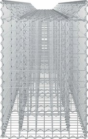 vidaXL Ανασηκωμένο κρεβάτι gabion 3 pcs Ασημί