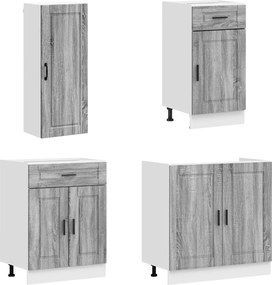 vidaXL Μονάδα κουζίνας PORTO 8 pcs Γκρι Sonoma Επεξεργασμένο Ξύλο