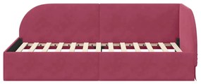 vidaXL Κρεβάτι Γωνίας με κεφαλάρι Μπορντό 90 x 200 cm Βελούδο