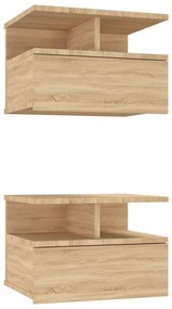 vidaXL Κομοδίνα Κρεμαστά 2 τεμ. Sonoma Δρυς 40x31x27 εκ. Επεξ. Ξύλο