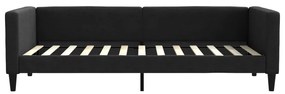 vidaXL Καναπές Κρεβάτι Συρόμενος Μαύρος 100x200εκ Υφασμάτινος Συρτάρια