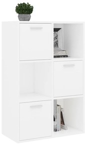 vidaXL Ραφιέρα με Ντουλάπια Λευκή 60 x 29,5 x 90 εκ. από Επεξ. Ξύλο