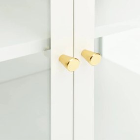 vidaXL Μπουφές Λευκός 70 x 35 x 70 εκ. από Ατσάλι και Γυαλί