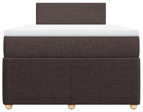 Κρεβάτι Boxspring με Στρώμα Σκούρο Καφέ 120x190 εκ Υφασμάτινο - Καφέ