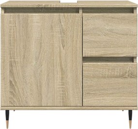vidaXL Ντουλάπι Νιπτήρα Μπάνιου Sonoma Δρυς 65x33x60 εκ. Επεξ. Ξύλο