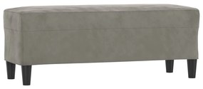 vidaXL Πάγκος Ανοιχτό Γκρι 100 x 35 x 41 εκ. Βελούδινος