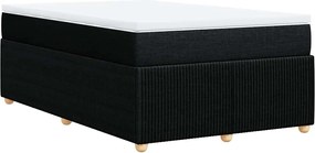 vidaXL Κρεβάτι Boxspring με Στρώμα Μαύρο 120x190 εκ. Υφασμάτινο