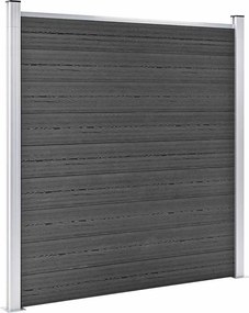 vidaXL Σετ Πάνελ Περίφραξης Μαύρο 619 x (105-186) εκ. από WPC