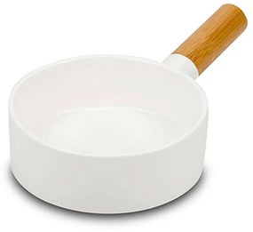 Σαλατιέρα Terrestrial 10-263-013 25cm White-Natural Nava Medium Porcelain,Bamboo
