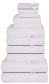 vidaXL σετ πετσετών 12 τεμαχίων Λευκό 360 gsm 100% βαμβάκι