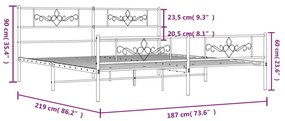 ΠΛΑΙΣΙΟ ΚΡΕΒΑΤΙΟΥ ΜΕ ΚΕΦΑΛΑΡΙ&amp;ΠΟΔΑΡΙΚΟ ΜΑΥΡΟ 183X213ΕΚ. ΜΕΤΑΛΛΟ 355290