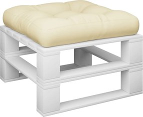 vidaXL Μαξιλάρα Δαπέδου / Παλέτας Κρεμ 60 x 61,5 x 10 εκ. Βαμβακερή