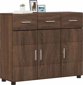 vidaXL Πλαϊνό γραφείο με ράφι FLORIN Καφέ δρυς 88,5 x 30,5 x 73 εκ