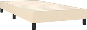 vidaXL Κρεβάτι Boxspring με Στρώμα Κρεμ 90x190 εκ.Υφασμάτινο