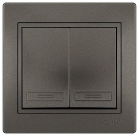 Lezard Διακόπτης K/R Ανθρακί Mira (Πλήρης) 701.4141101