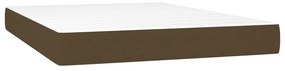 vidaXL Κρεβάτι Boxspring με Στρώμα &amp; LED Σκ.Καφέ 140x200 εκ Υφασμάτινο