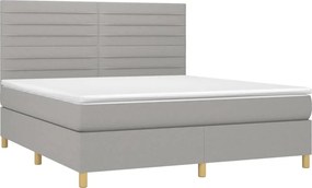 vidaXL Κρεβάτι Boxspring με Στρώμα Αν. Πράσινο 160x200εκ Υφασμάτινο