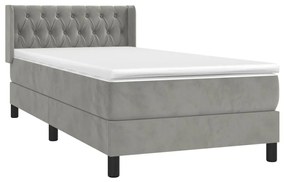 ΚΡΕΒΑΤΙ BOXSPRING ΜΕ ΣΤΡΩΜΑ ΑΝΟΙΧΤΟ ΓΚΡΙ 90X200 ΕΚ. ΒΕΛΟΥΔΙΝΟ 3131117