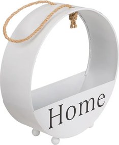 Κασπώ μεταλλικό στρογγυλό HOME λευκό 21,8x8,2x22,4εκ.
