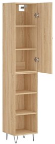 vidaXL Μπουφές Sonoma δρυς 34,5 x 34 x 180 εκ. από Επεξεργασμένο Ξύλο