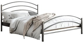 Metal Bed Kelly Χρώμιο, 160x200 εκ., Με σχέδιο στο ποδαρικό