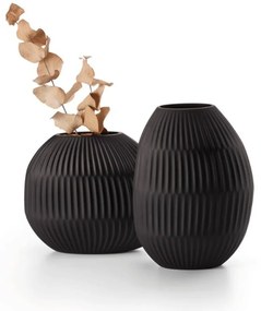 Βάζο Noir Tall 166019 18x10x25,4cm Dark Brown Philippi Glass
