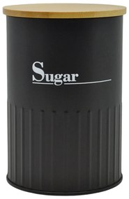 Βάζο Sugar Με Καπάκι Μαύρο Μέταλλο/Μπαμπού 9.5x9.5x13cm ANKOR