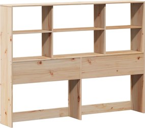vidaXL Κρεβάτι Βιβλιοθήκη Χωρίς Στρώμα 140x200 εκ Μασίφ Ξύλο Πεύκο