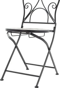 Τραπεζαρία Mosaic pakoworld σετ 3τεμ μέταλλο μαύρο