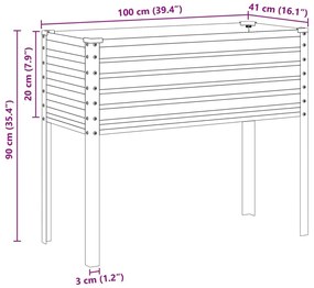 Ζαρντινιέρα Κήπου Καφέ 100x41x90 εκ. από Ατσάλι - Καφέ